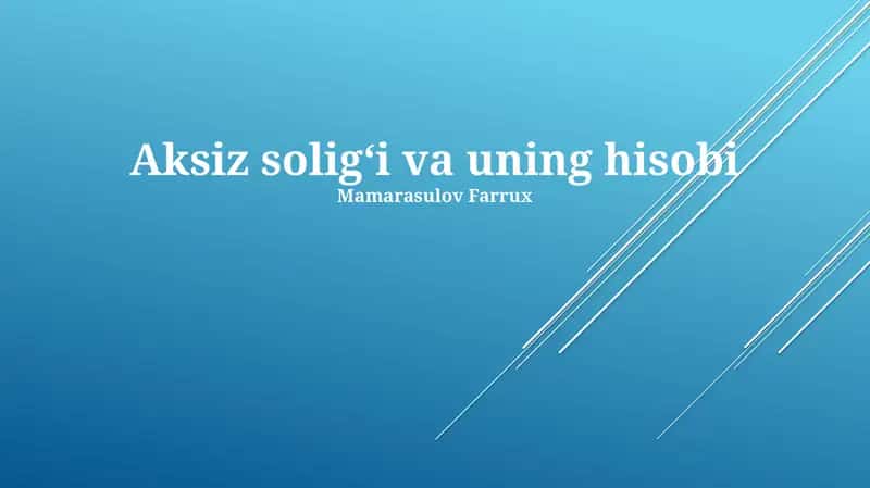 Aksiz solig'i 1