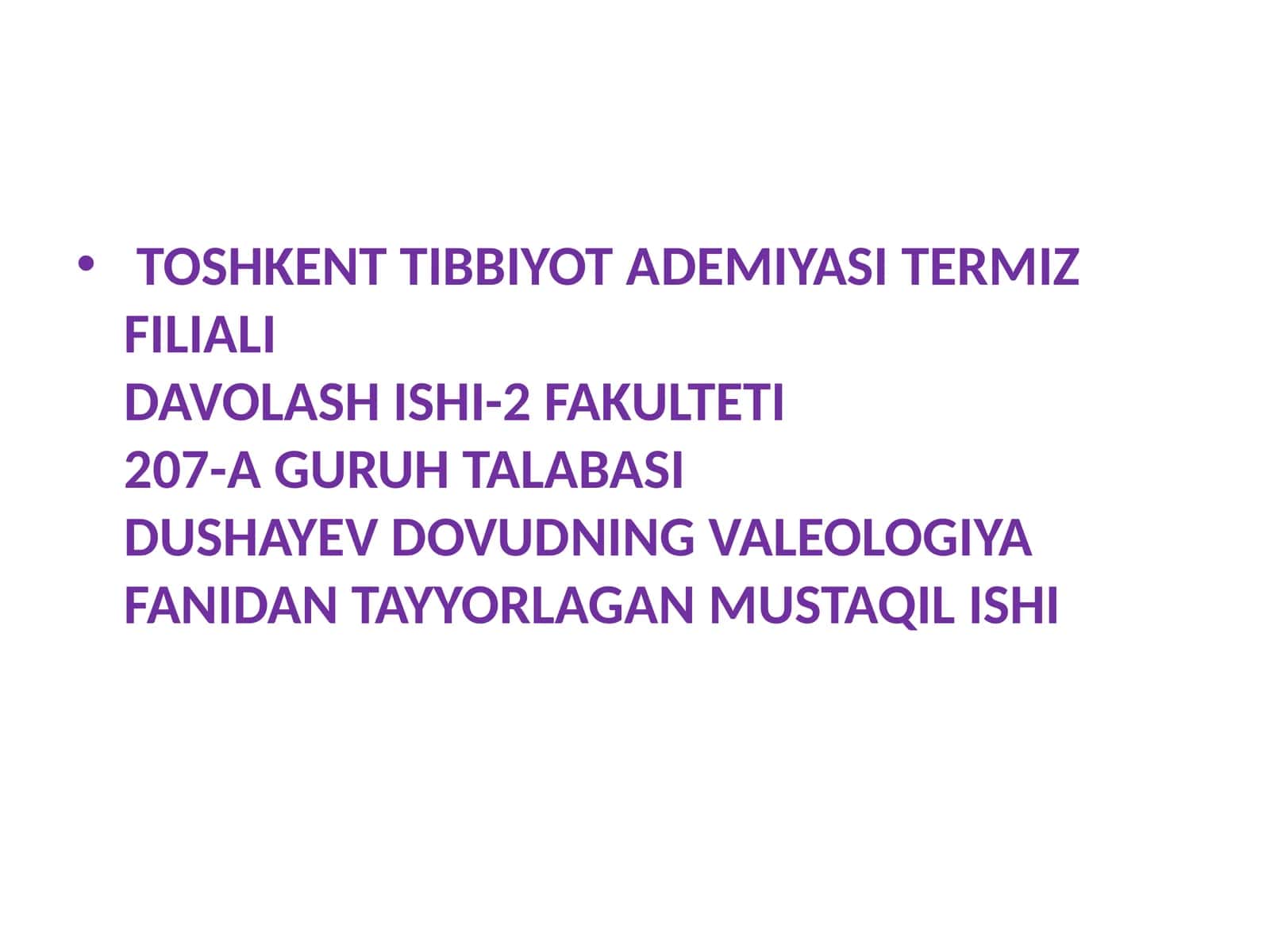 VALEOLOGIYA VA SOG'LUM TURMUSH 1