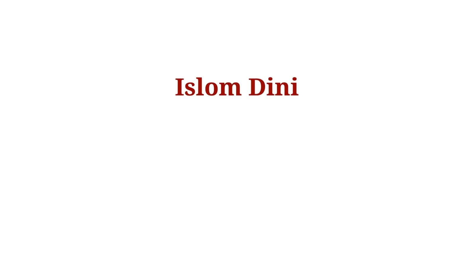 IslomDini 1
