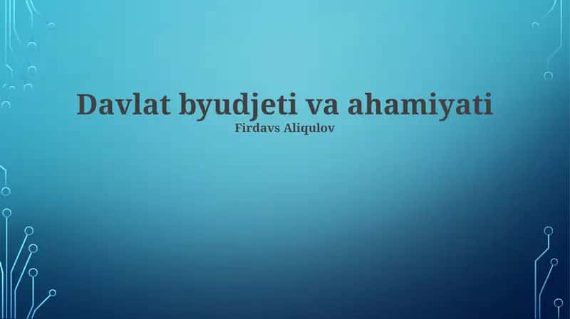 Davlat byudjeti va ahamiyati 1