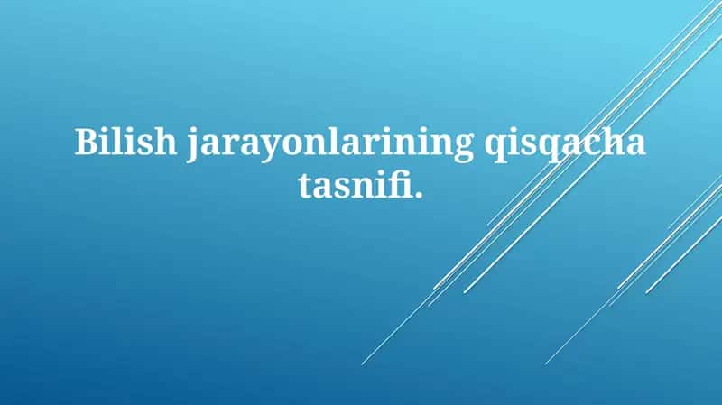 Bilishjarayonlariningqisqachatasnifi 1