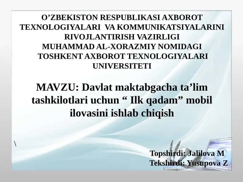 Ilk qadam mobil ilova 1