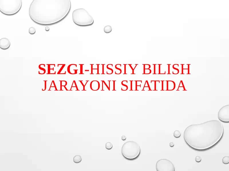 Sezgi-hissiy bilish jarayoni sifatida 1