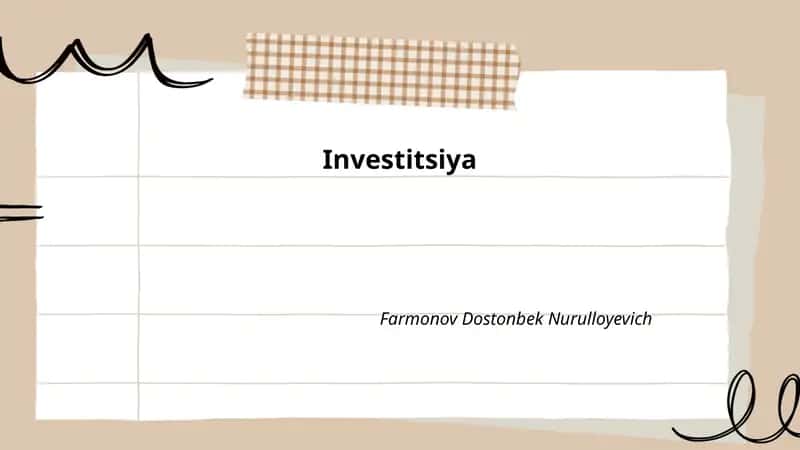 Investitsiya turlari 1