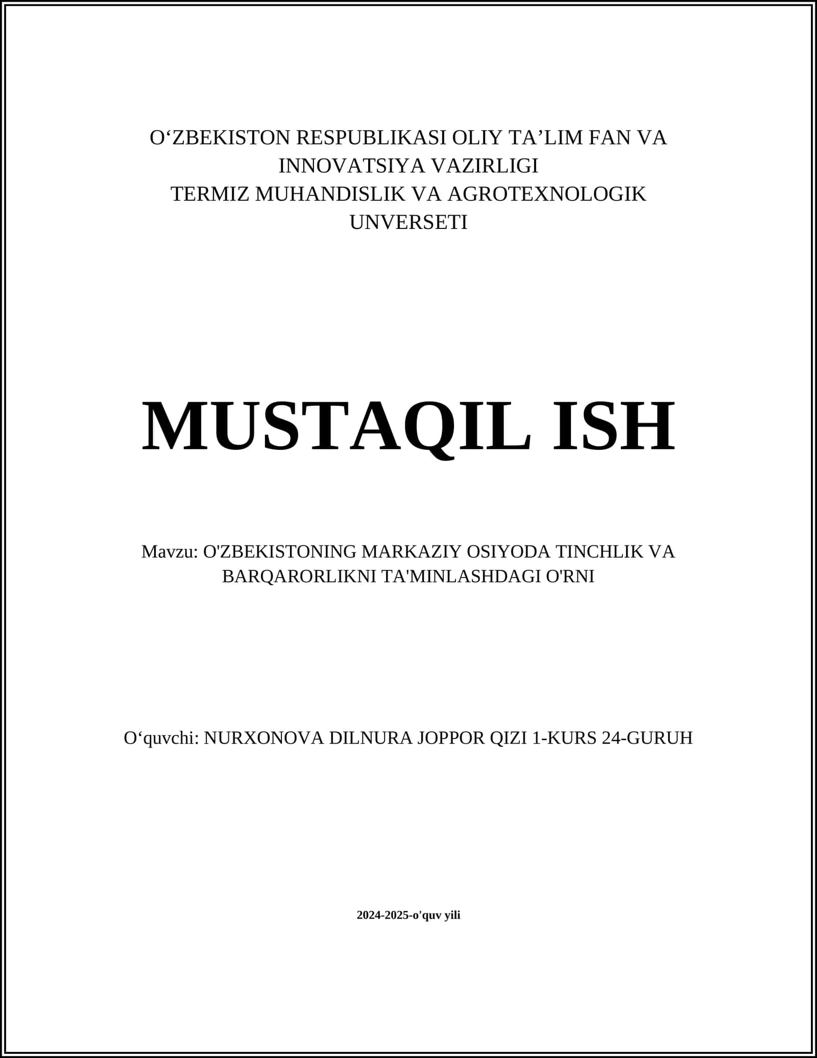 O'zbekistonning xalqaro diplomatiyadagi roli 1
