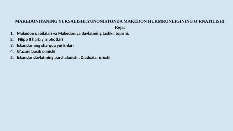 Makedoniyada hukmronlik o‘rnatilishi 1