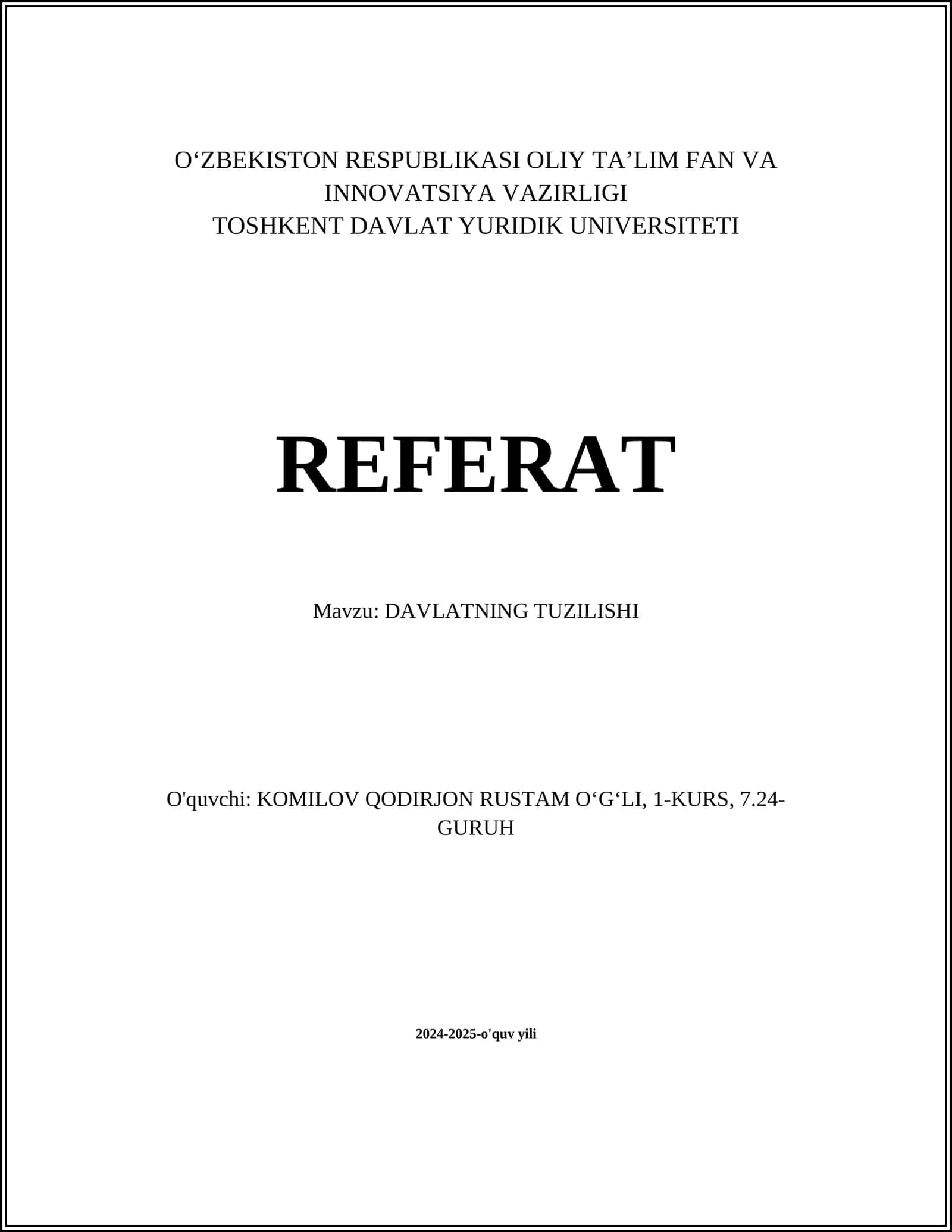 DAVLATNING TUZILISHI 1
