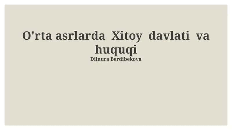 O'rta asrlarda Xitoy davlati va huquqi 1
