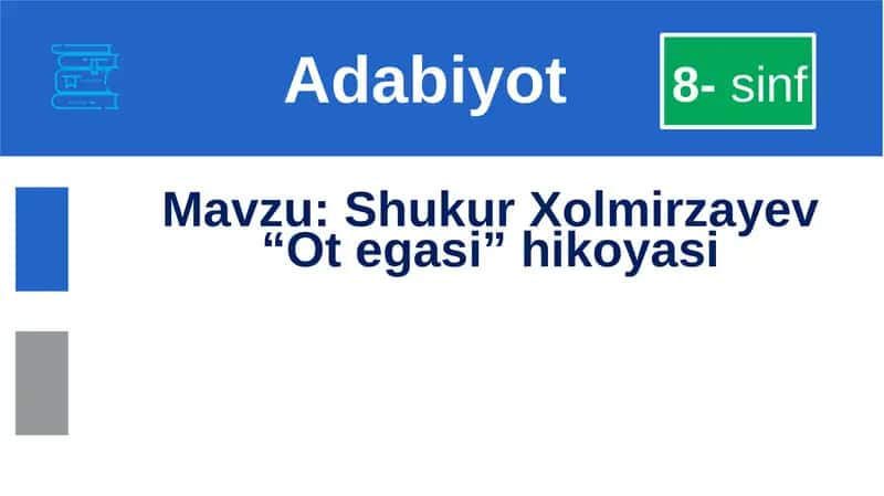 Shukur Xolmirzayev “Ot egasi” hikoyasi 1