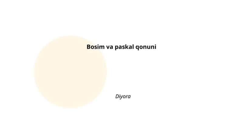 Bosim va Paskal qonuni 1