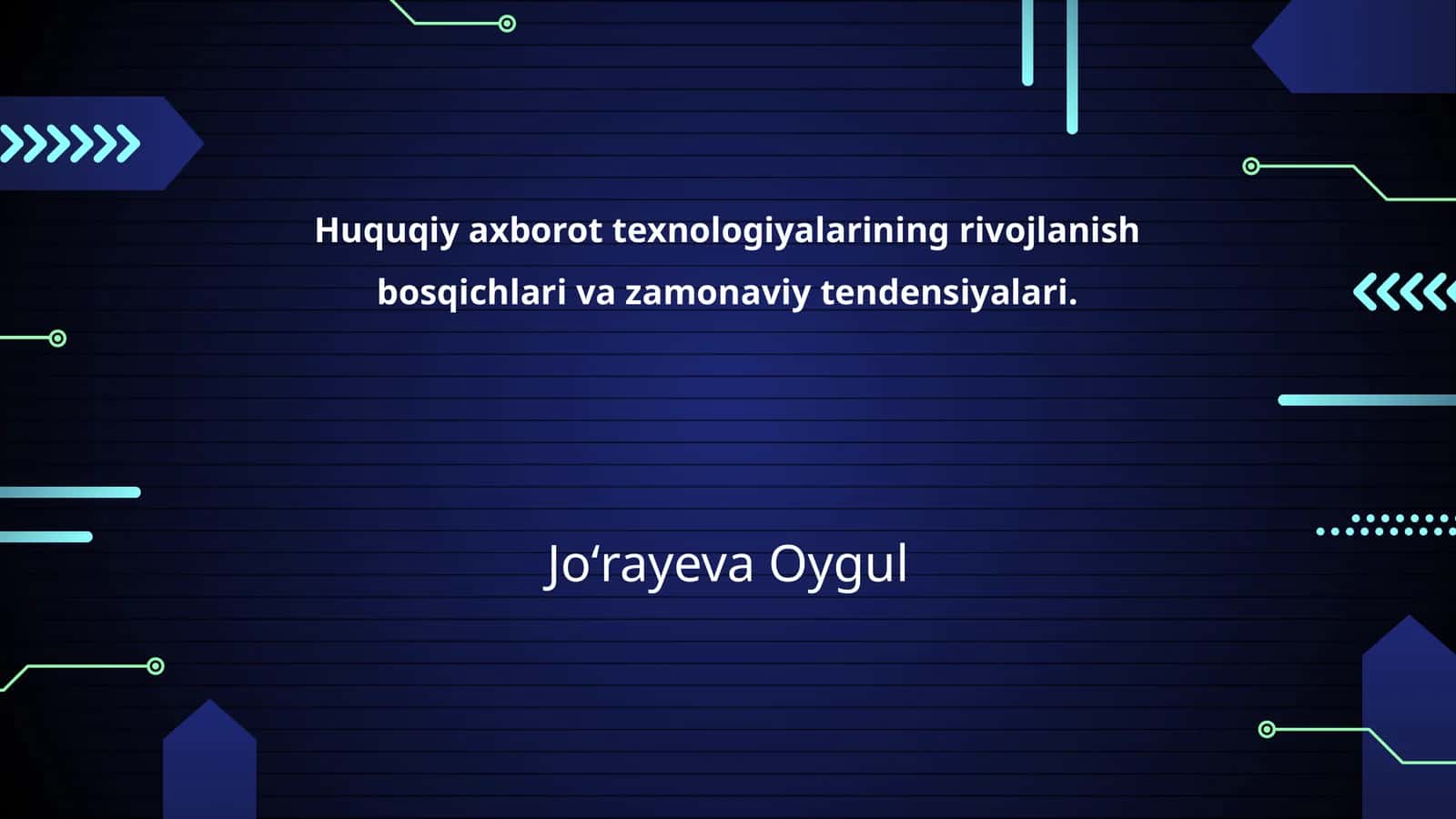 Huquqiy axborot texnologiyalarining rivojlanish bosqichlari va zamonaviy tendensiyalari 1