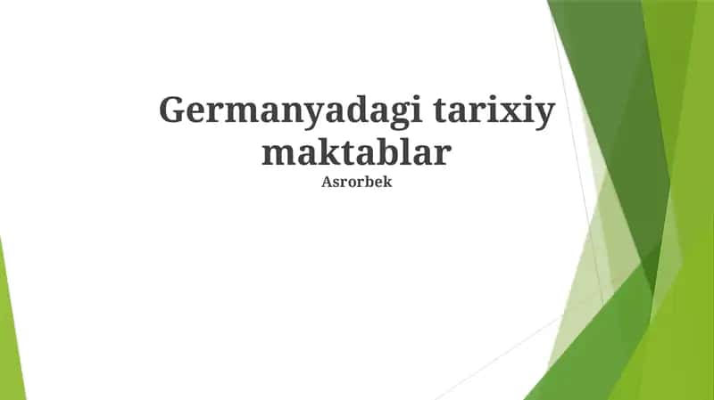 Germanyadagi tarixiy maktablar 1