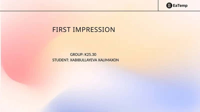 FIRST IMPRESSION 1