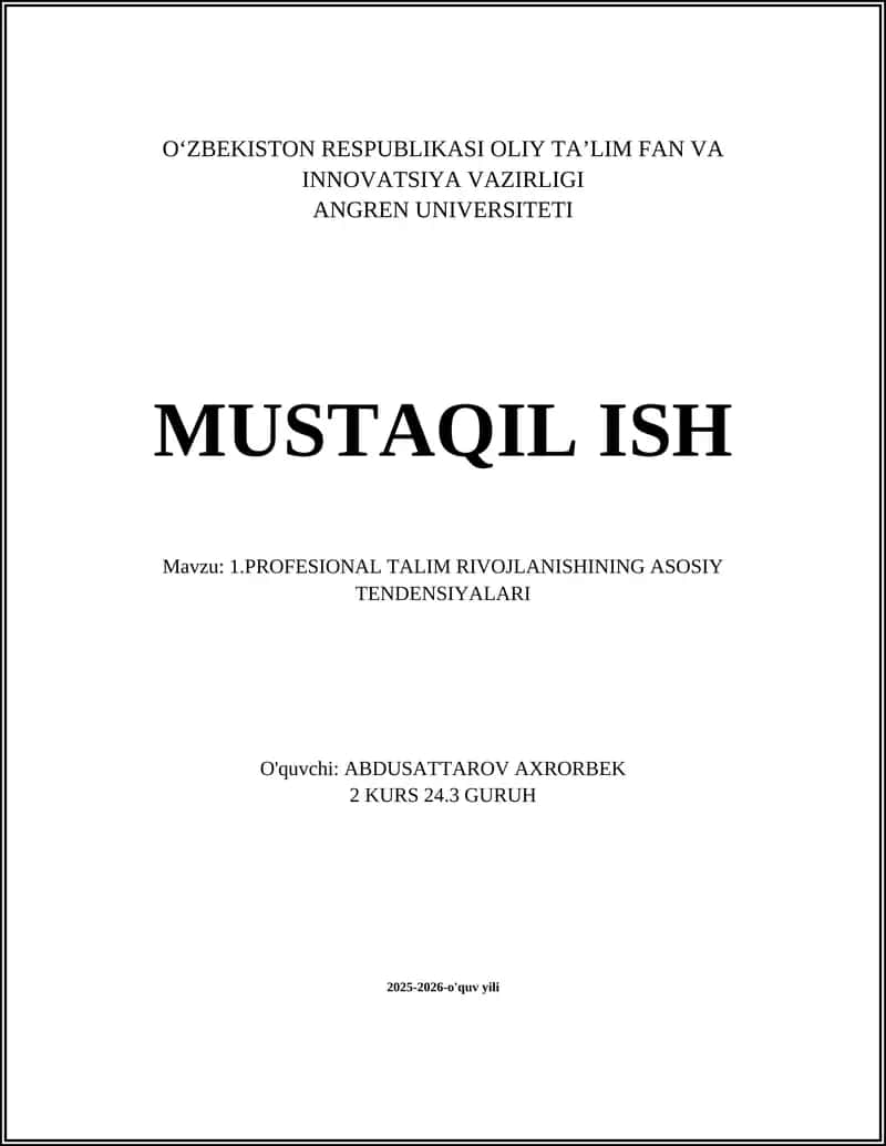 Kasb-hunar ta’limining raqamlashtirilishi va onlayn-ta’lim 1