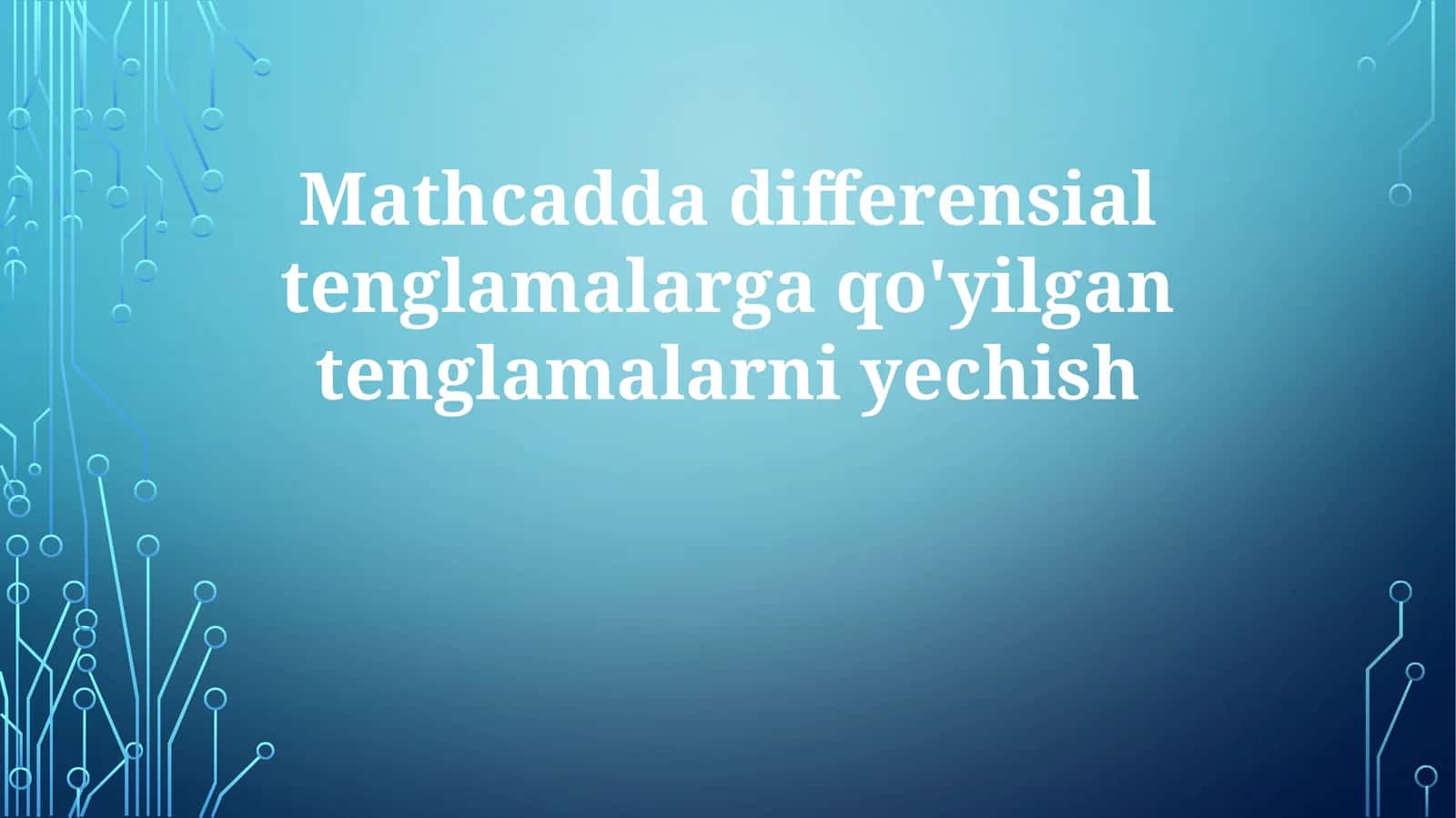 Ramziy Yechimlar 1