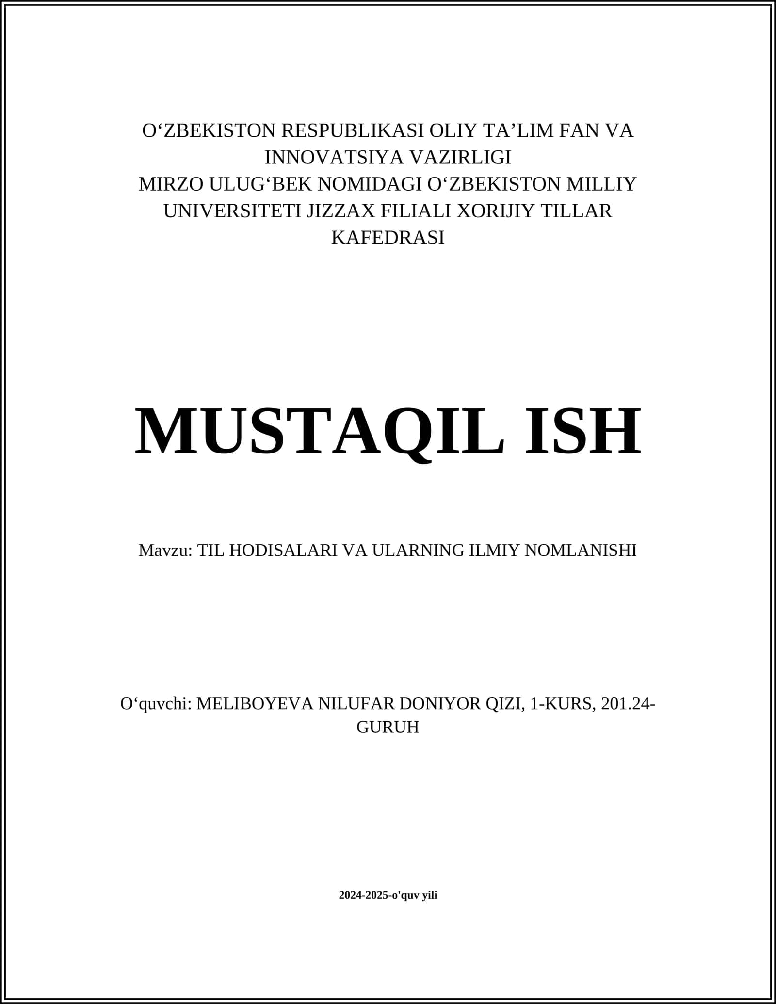 TIL HODISALARI VA ULARNING ILMIY NOMLANISHI 1