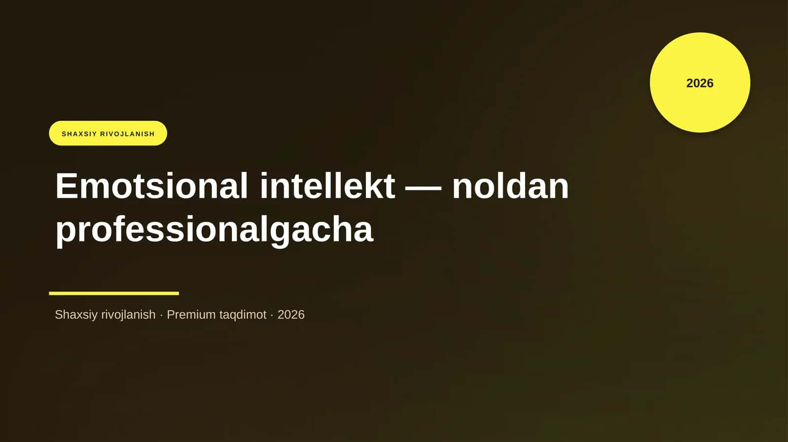 Emotsional intellekt — noldan professionalgacha 1