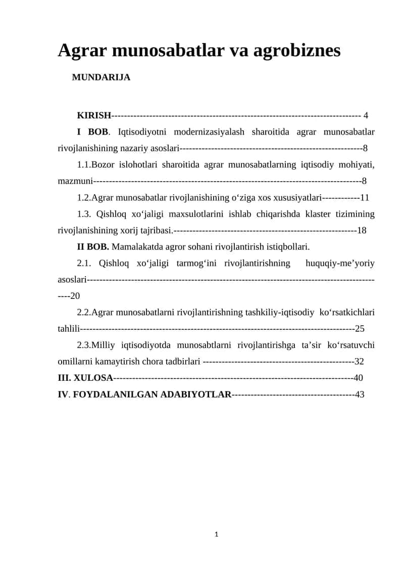 Agrar munosabatlar va agrobiznes 1