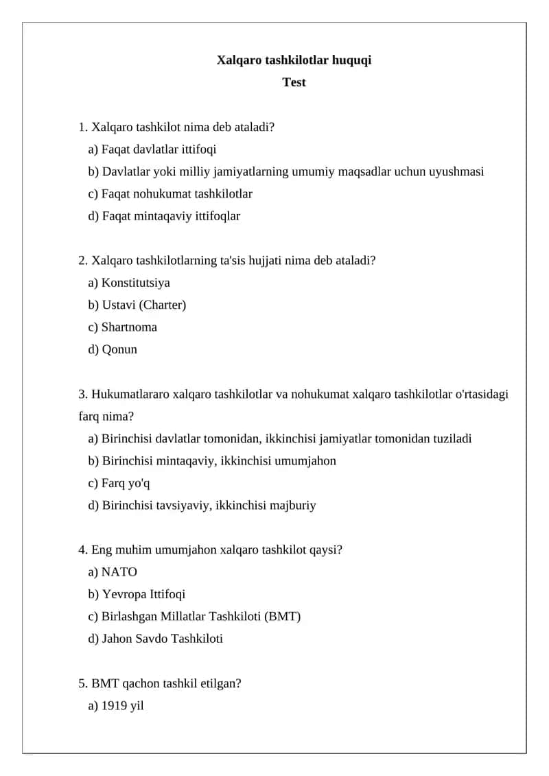 Xalqaro tashkilotlar huquqi 1