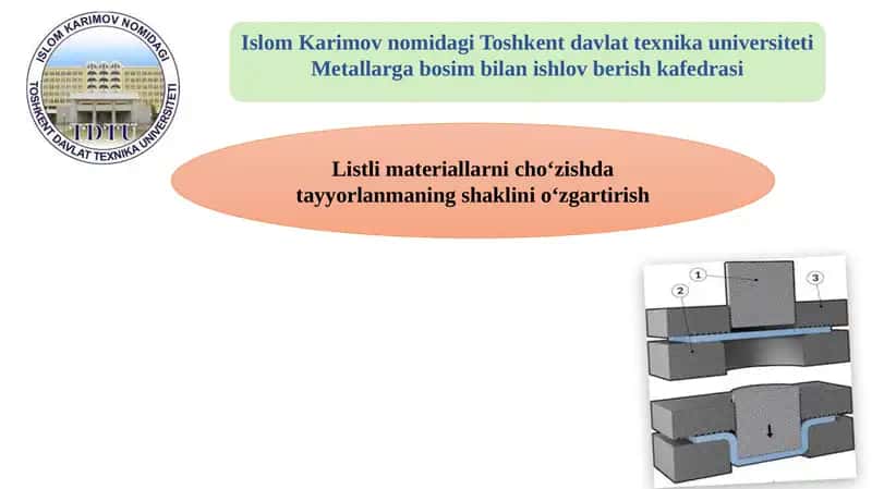 Listli materiallarni cho'zishda tayyorlanmaning shaklini o‘zgartirish 1
