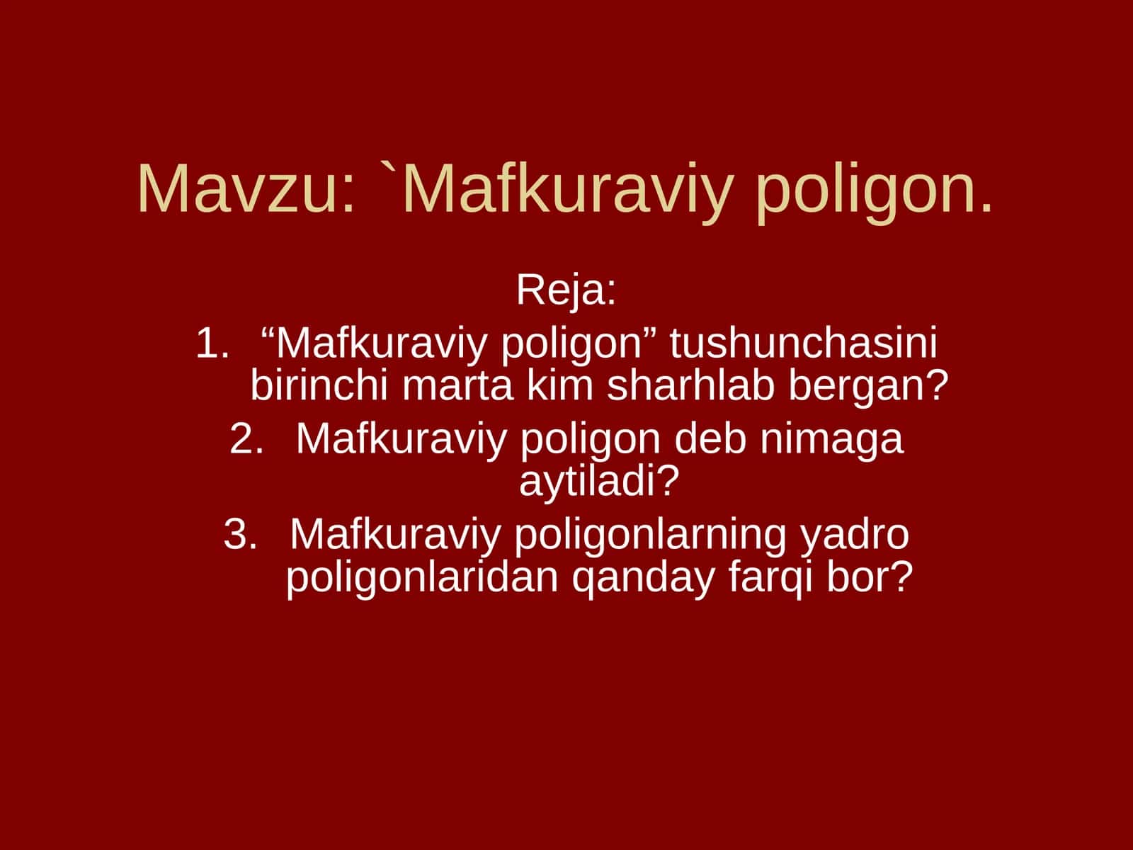 Mafkuraviy poligon 1