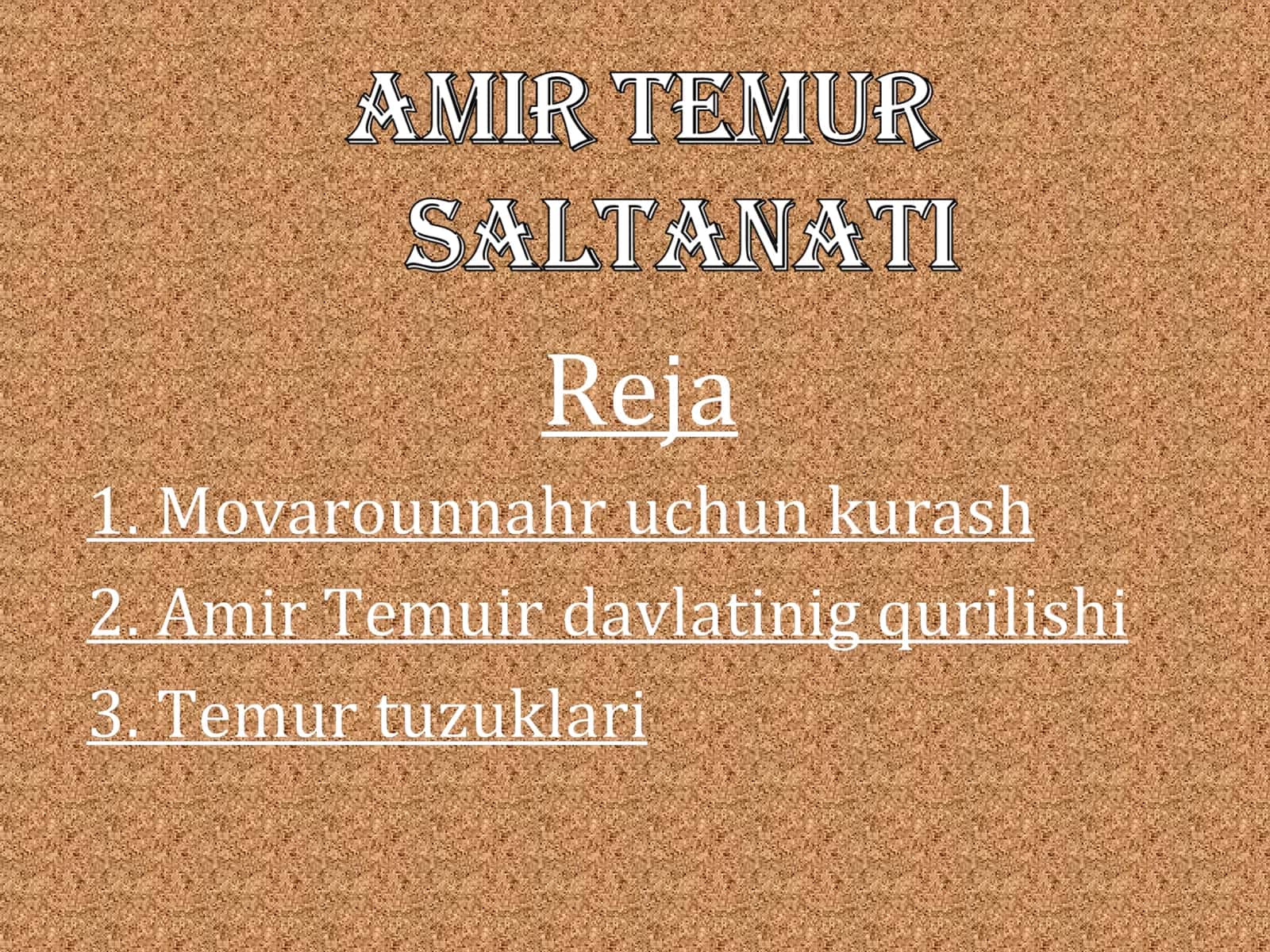 amir temur saltanati 1