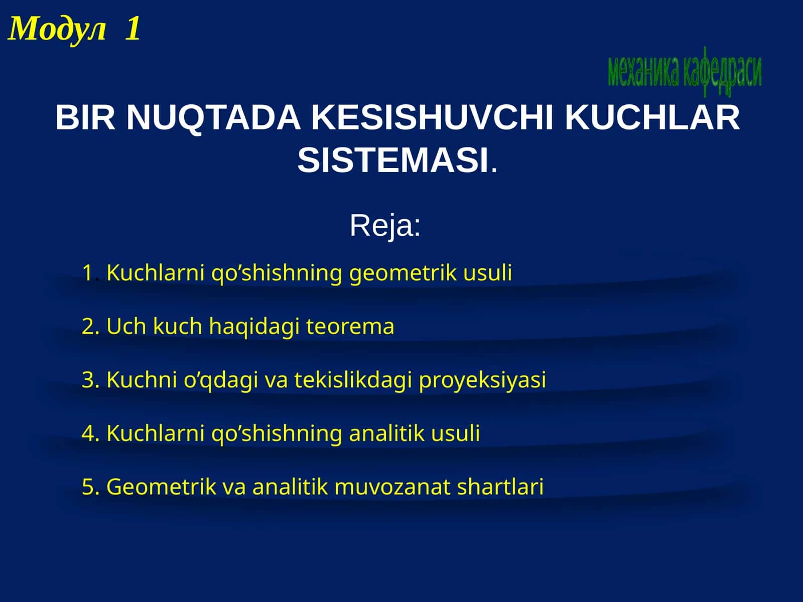 BIR NUQTADA KESISHUVCHI KUCHLAR SISTEMASI 1