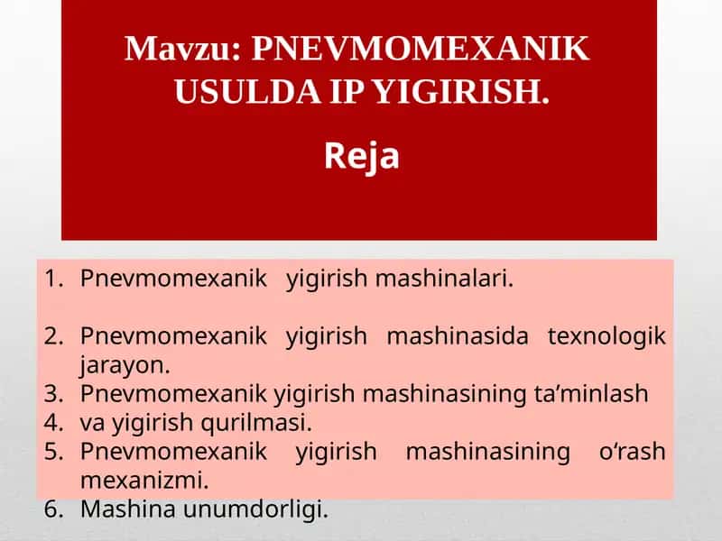 PNEVMOMEXANIK USULDA IP YIGIRISH 1