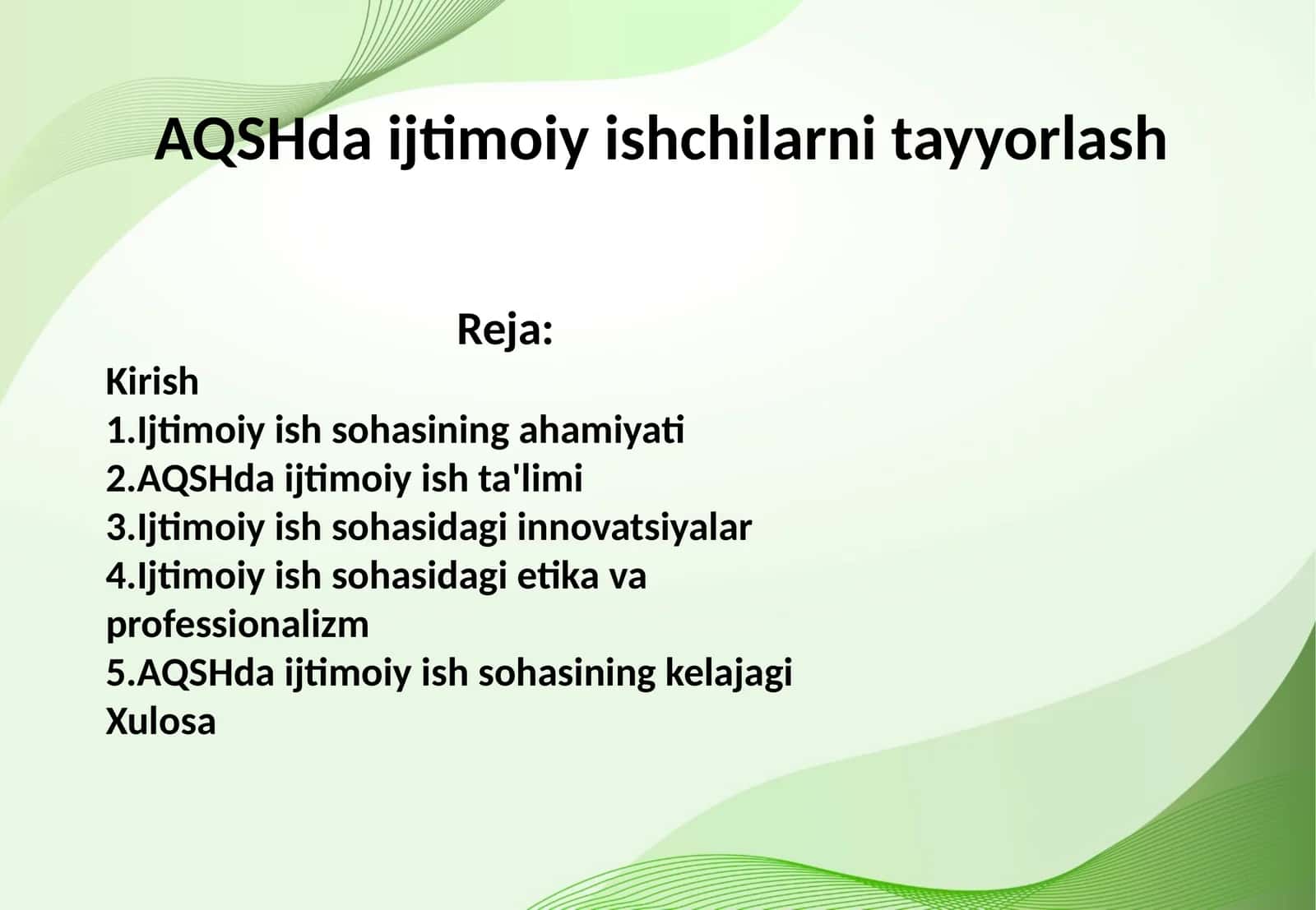AQSHda ijtimoiy ishchilarni tayyorlash 1