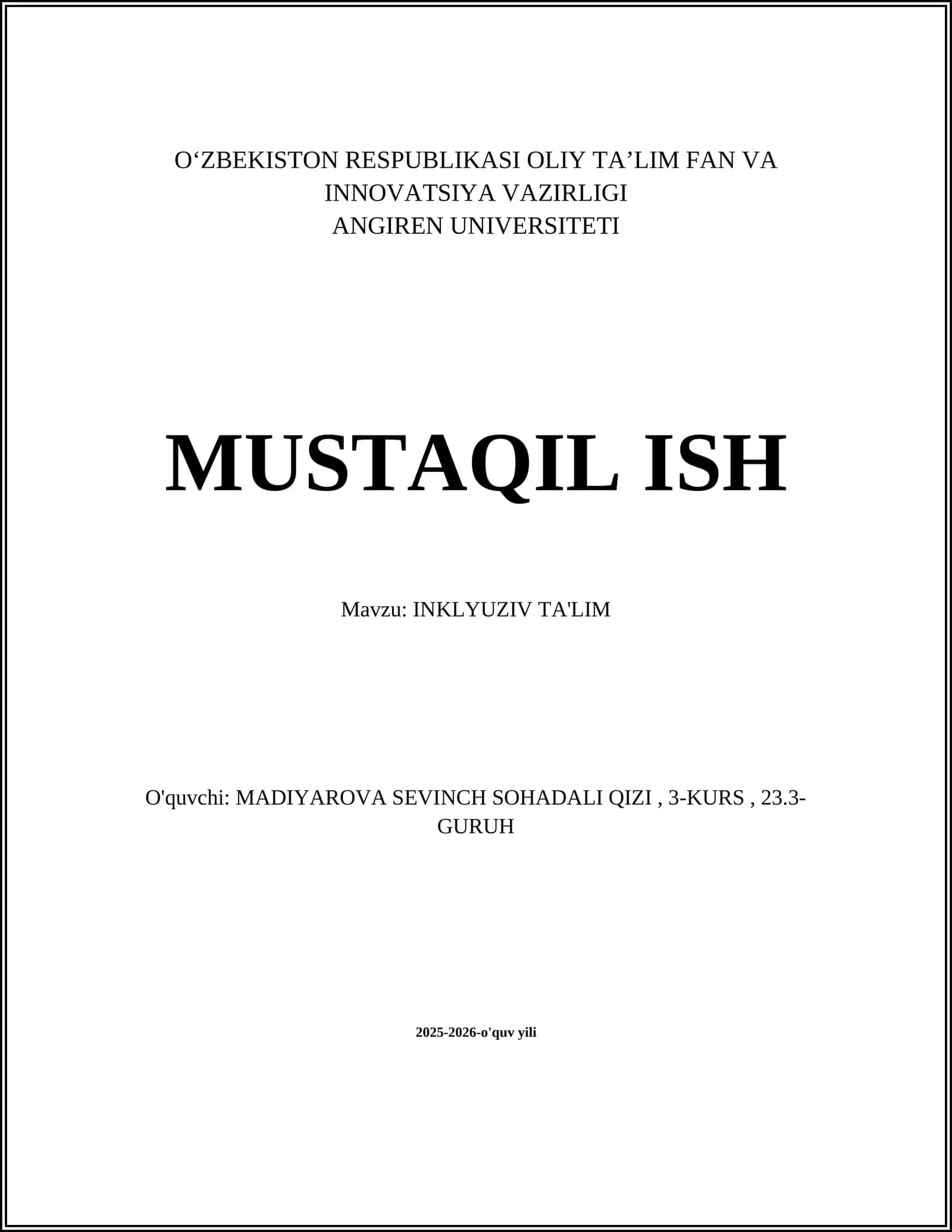 INKLYUZIV TA'LIM 1