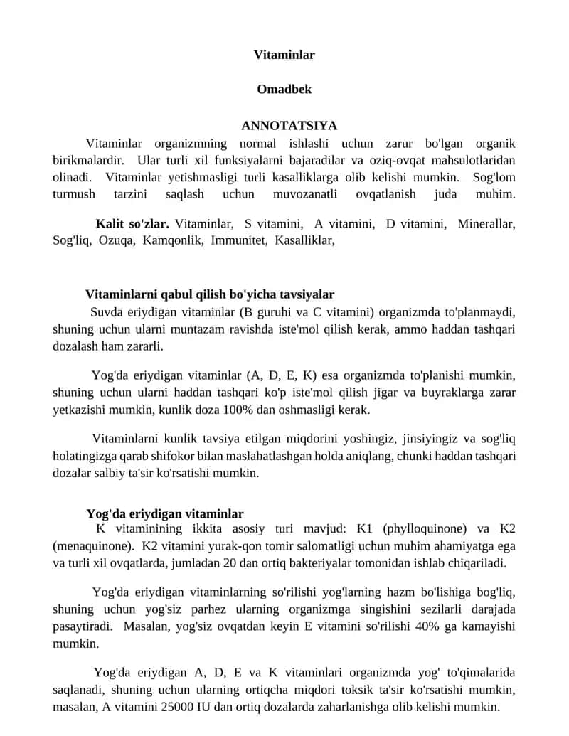 Vitaminlar 1