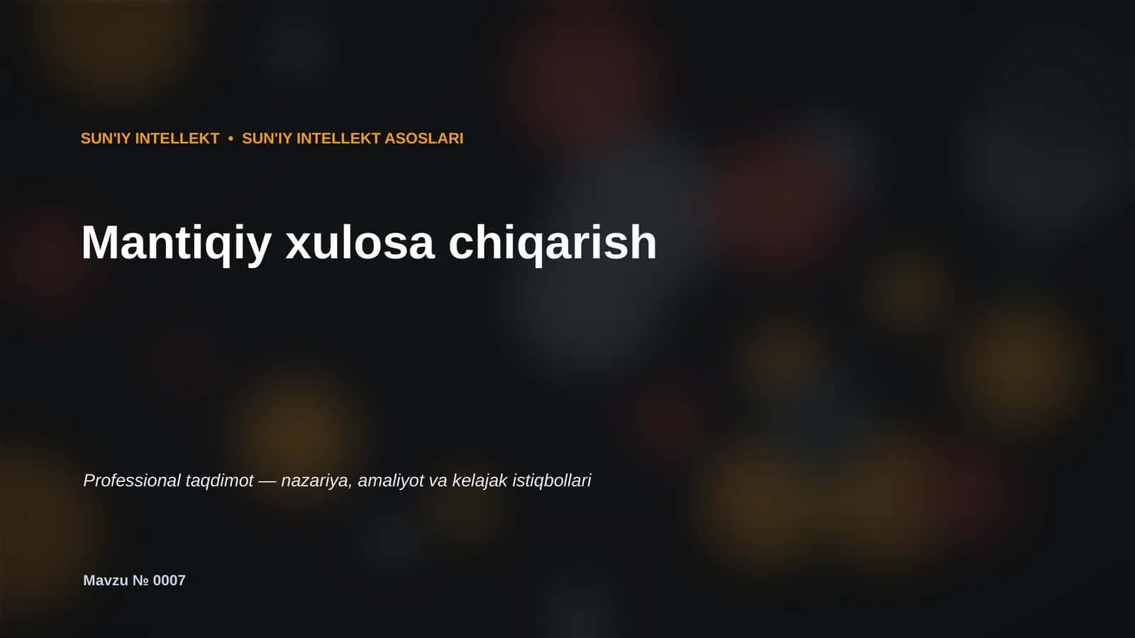 SUN'IY INTELLEKT ASOSLARI 1