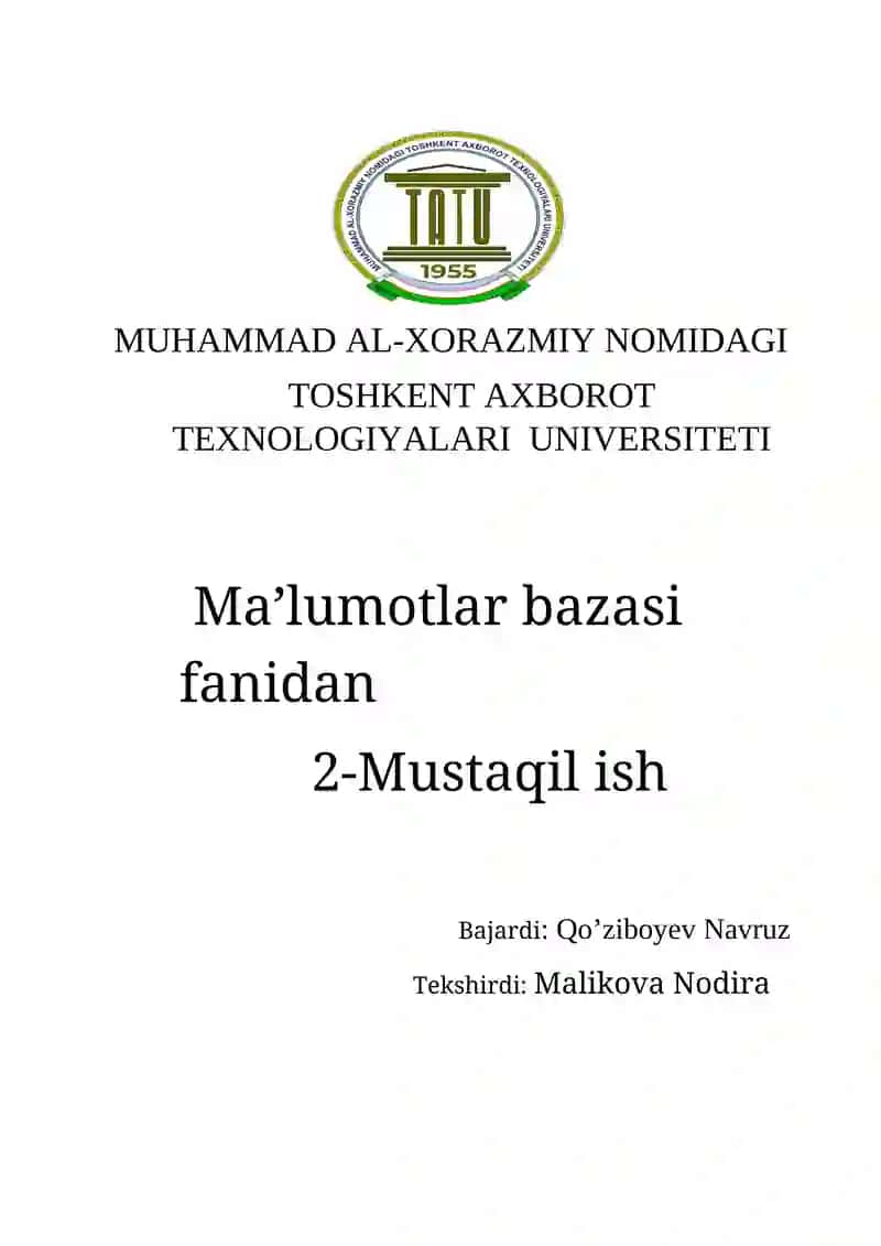 C++ va ma’lumotlar bazasi yordamida oddiy interfeys yaratish