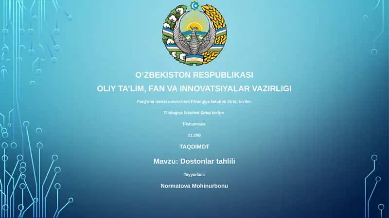 Dostonlar Tahlili 1