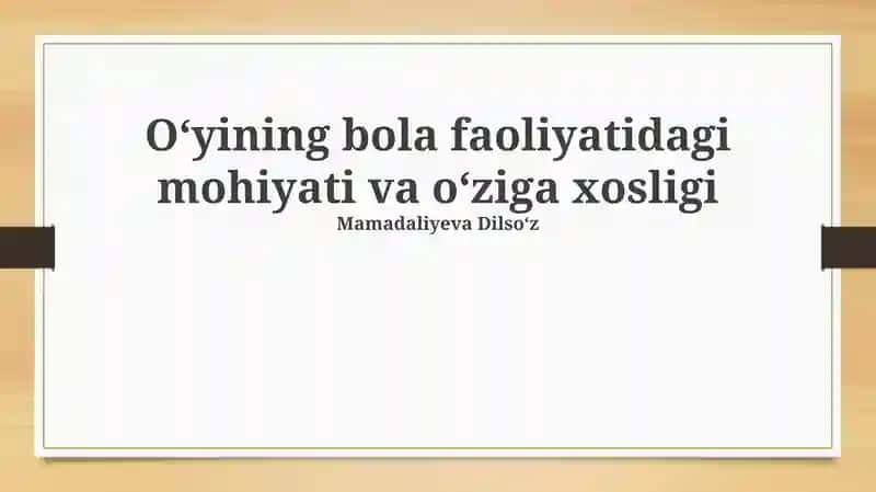 O'yin va ta'lim