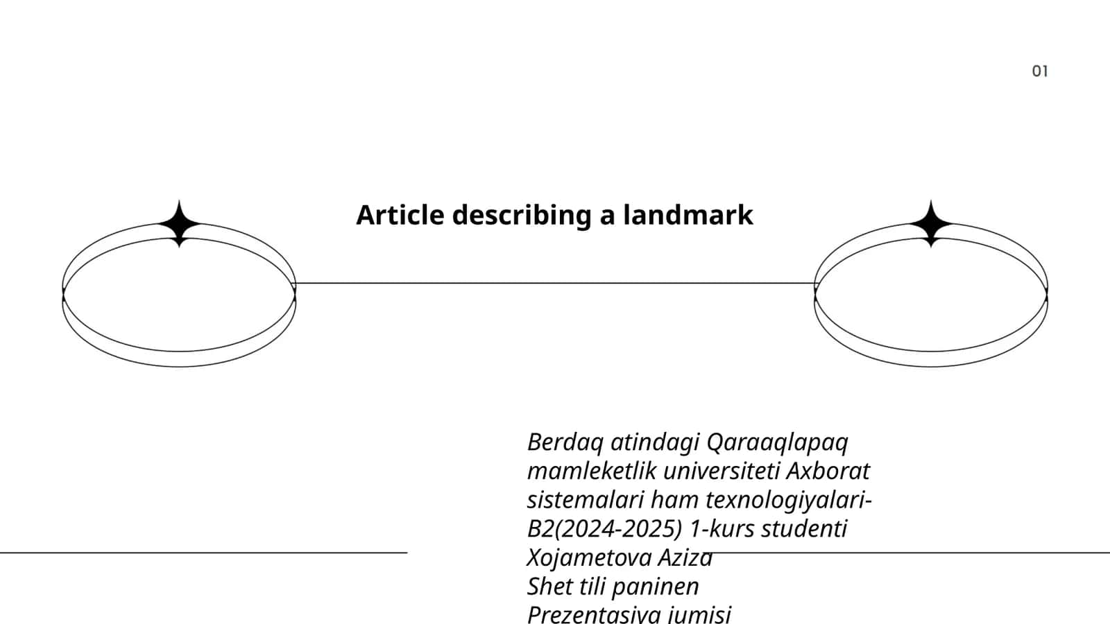 Berdaq atindagi Qaraaqlapaq mamleketlik universiteti Axborat sistemalari ham texnologiyalari- B2(2024-2025) 1-kurs studenti Xojametova Aziza 1