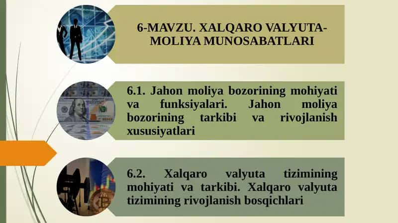 Jahon moliya bozorining mohiyati va funksiyalari 1