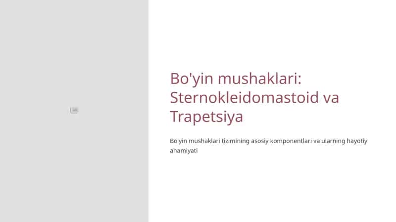 Bo'yin mushaklari: Sternokleidomastoid va Trapetsiya 1