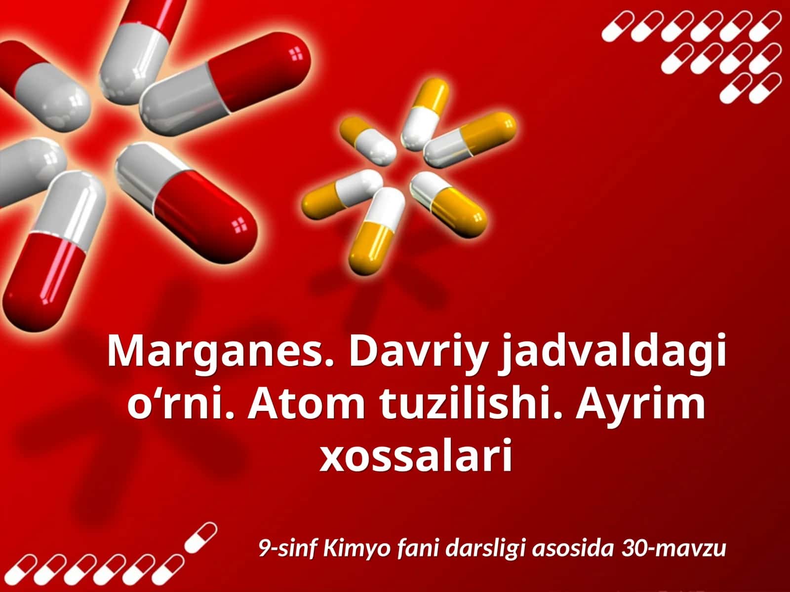 Marganes.Davriyjadvaldagio‘rni. Atomtuzilishi.Ayrimxossalari 1