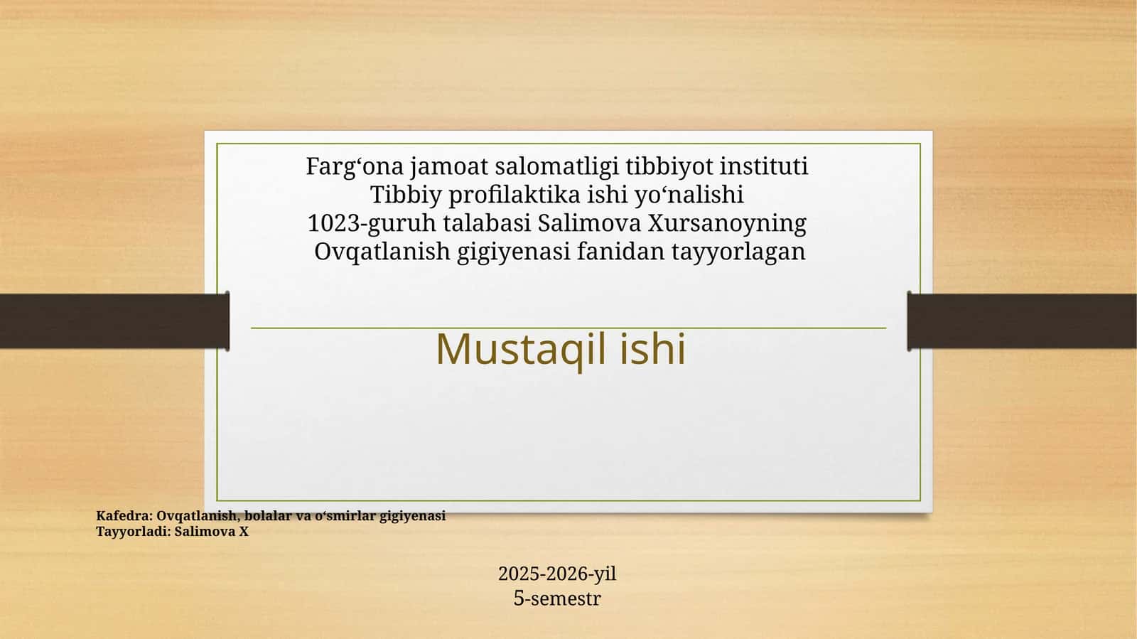 Talabalar haqiqiy ovqatlanishini oʻrganish 1