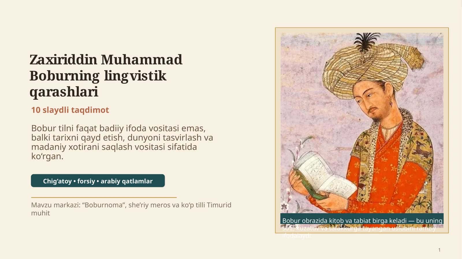 Boburning lingvistik qarashlari 1