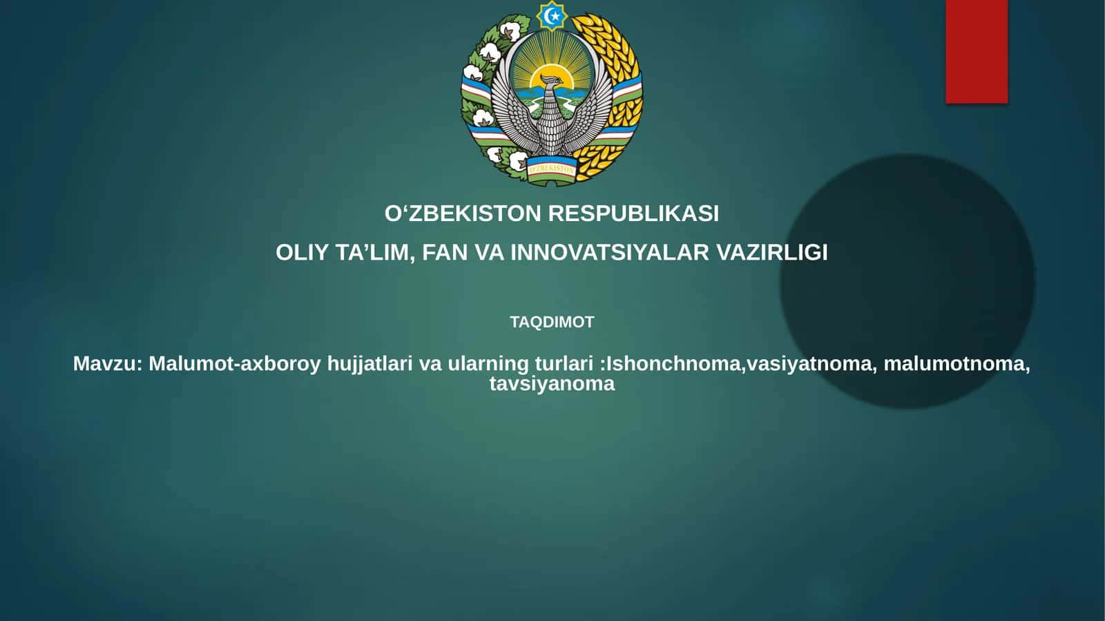 Ma'lumotnoma va ma'lumot hujjatlari 1