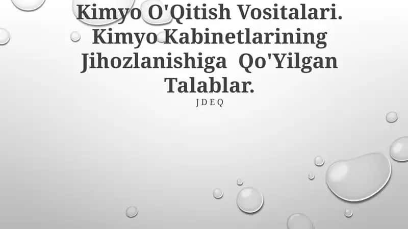 Kimyo O'Qitish Vositalari 1