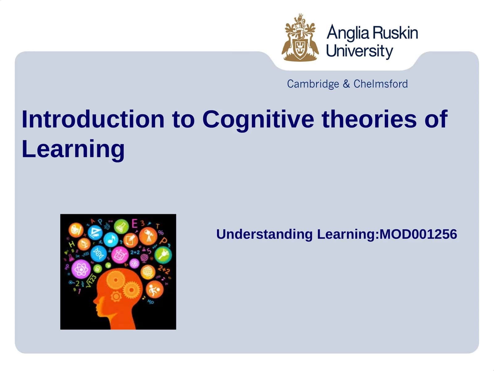 Introduction to Cognitive theories of Learning 1