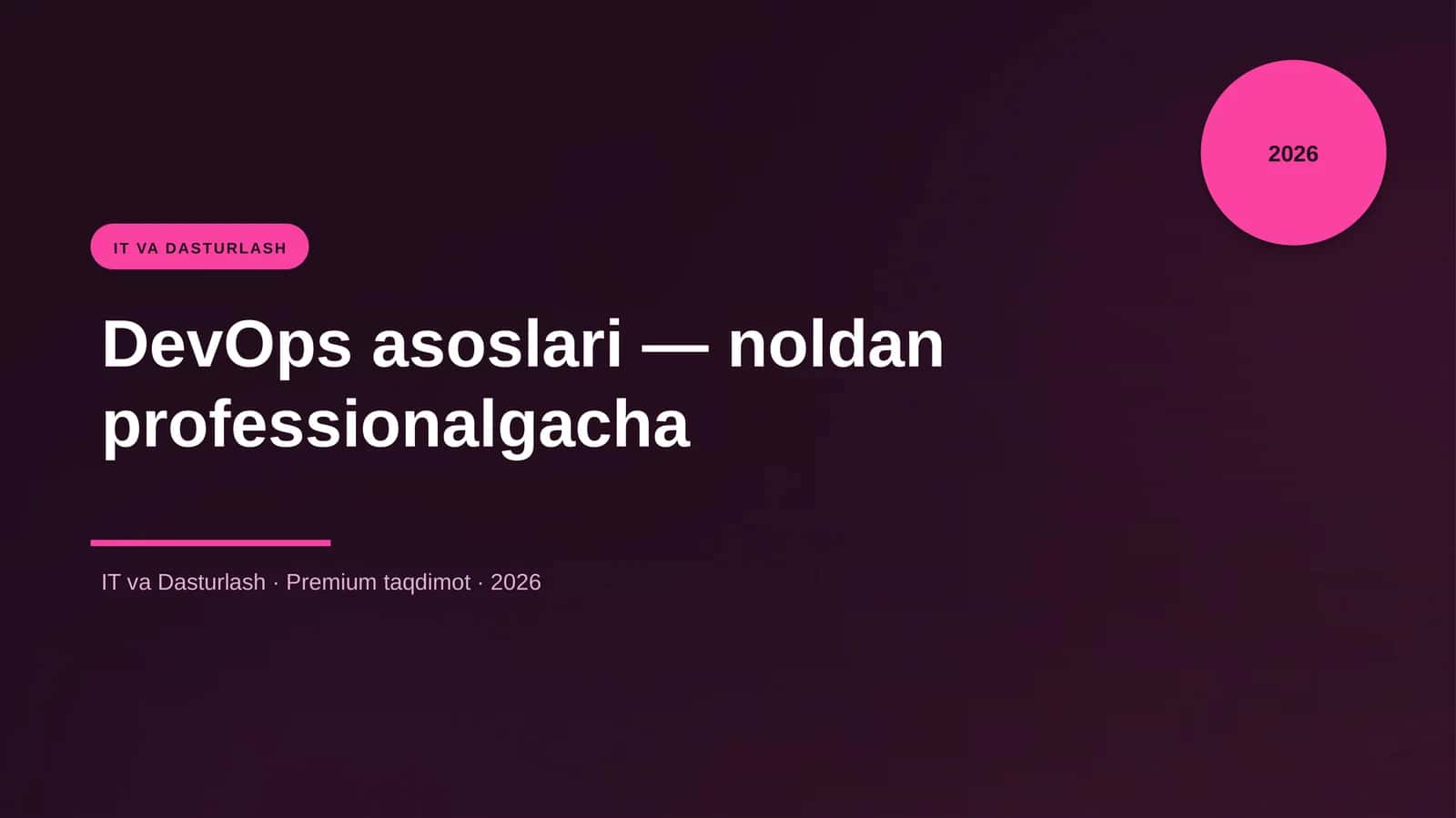 DevOps asoslari — noldan professionalgacha 1