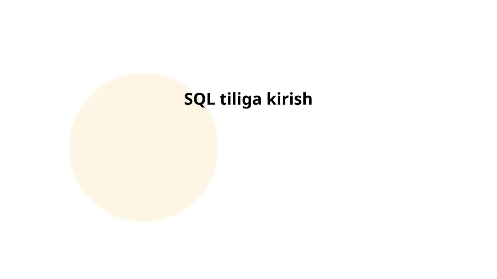 SQL tiliga kirish 1
