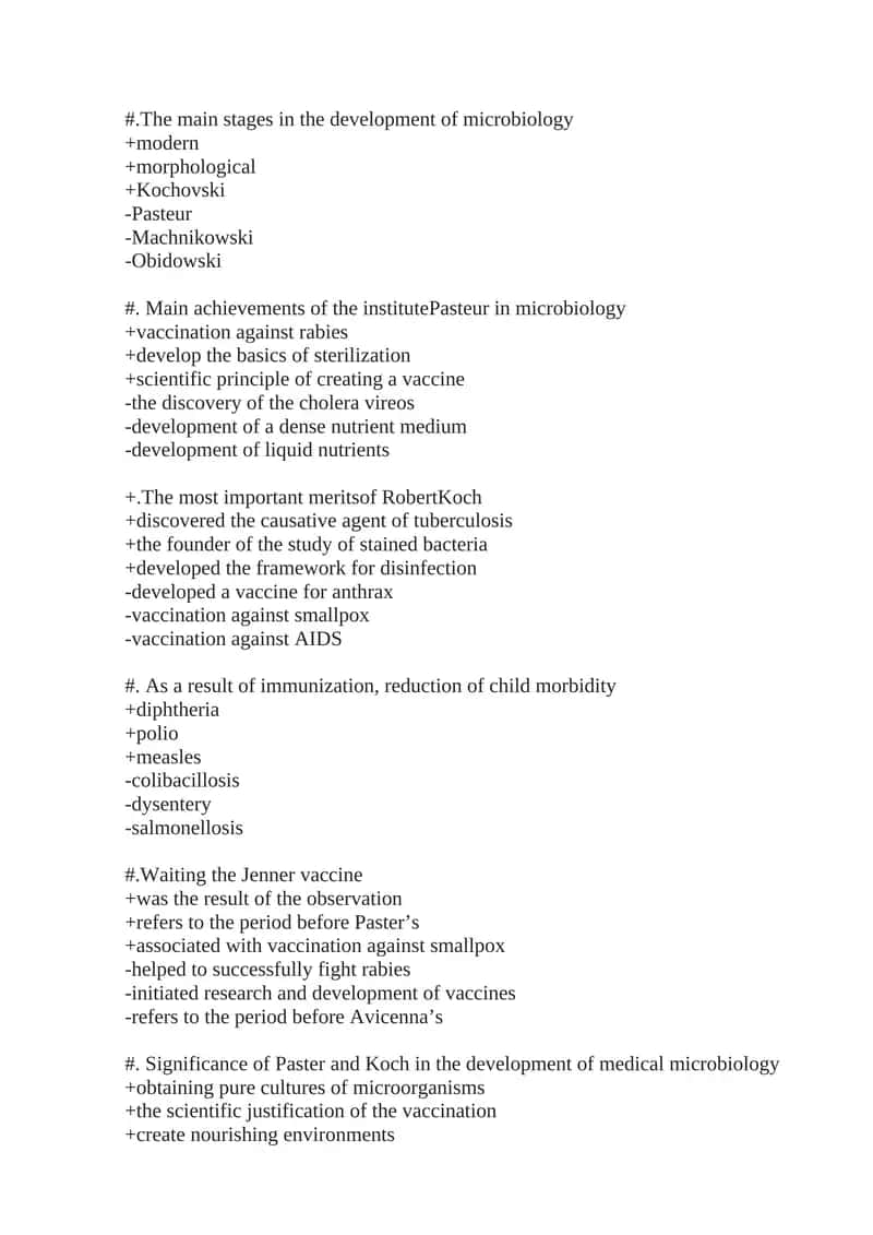 The main stages in the development of microbiology 1