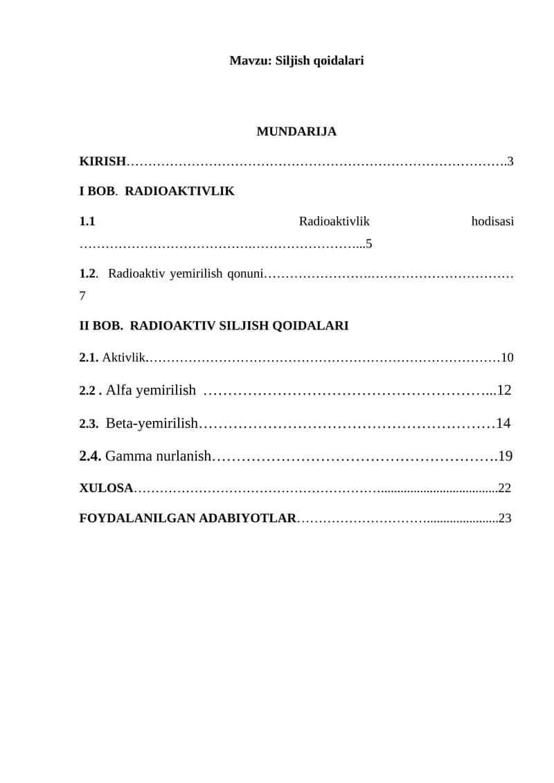 Siljish qoidalari 1