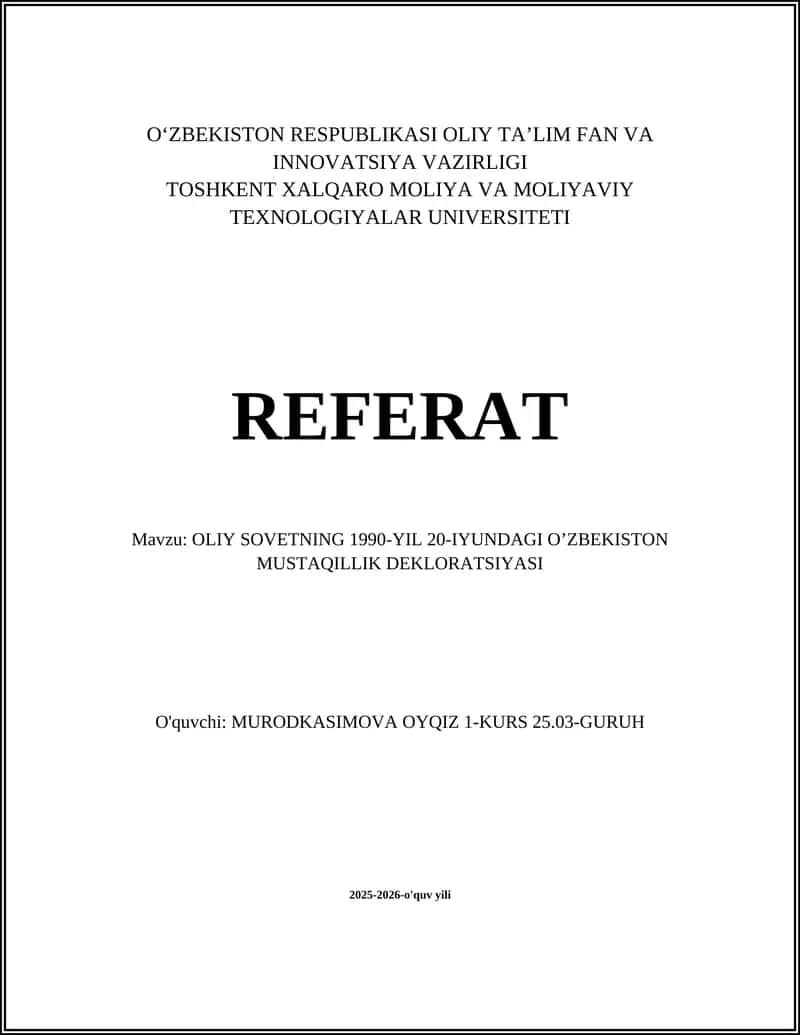 Oʻzbekiston Mustaqillik Deklaratsiyasi 1