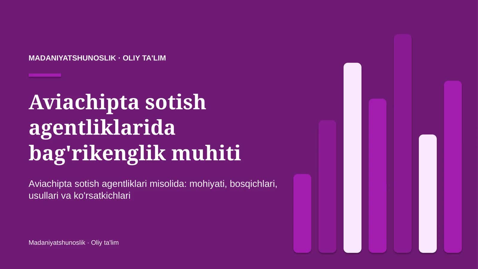 Aviachipta sotish agentliklarida bag'rikenglik muhiti 1